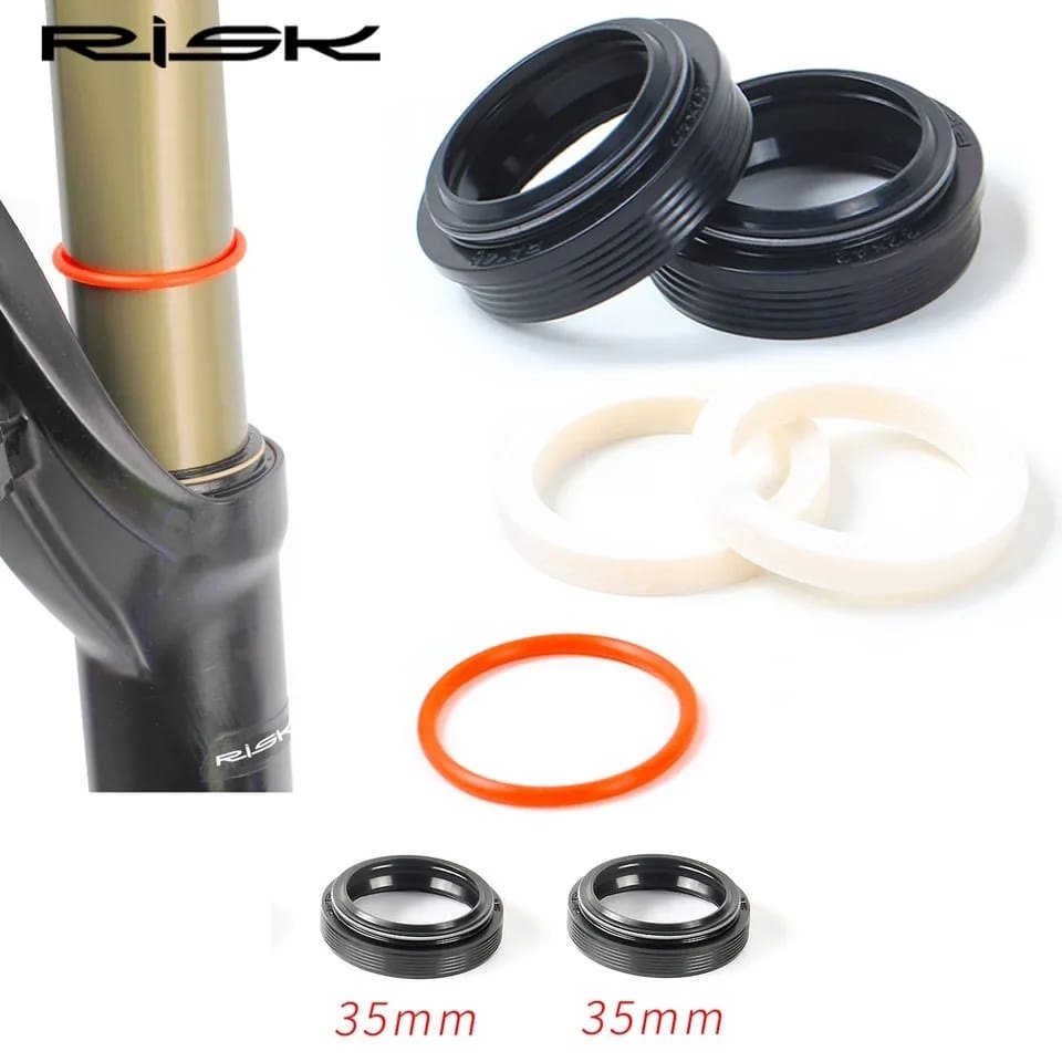 Kit De Retenes Risk 35mm Esponja Oring 1Par BIKEPERUSHOP