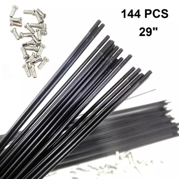 Gruesa de Radios MTB Acero Inoxidable 29" 291 mm Negro (x Gruesa) + Niples