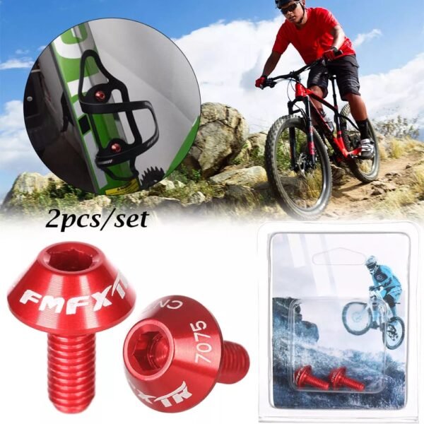 Tornillos de Portabotellas Aluminio CNC Rojo/Negro/Morado/Plateado/Azul (1 Par)