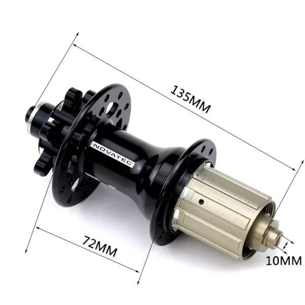 Maza Posterior Novatec D792SB 32H 9x135mm Ultralight Black Taiwan - Imagen 2