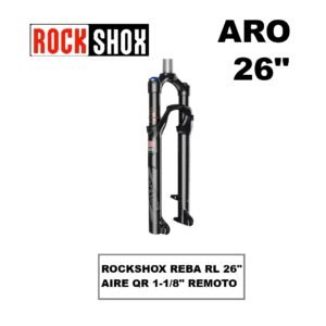 Horquilla Rock Shox Reba RL 26" Solo Air Travel 100 mm QR OneLoc Remote 1-1/8" Negro
