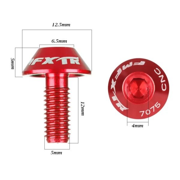 Tornillos de Portabotellas Aluminio CNC Rojo/Negro/Morado/Plateado/Azul (1 Par) - Imagen 2