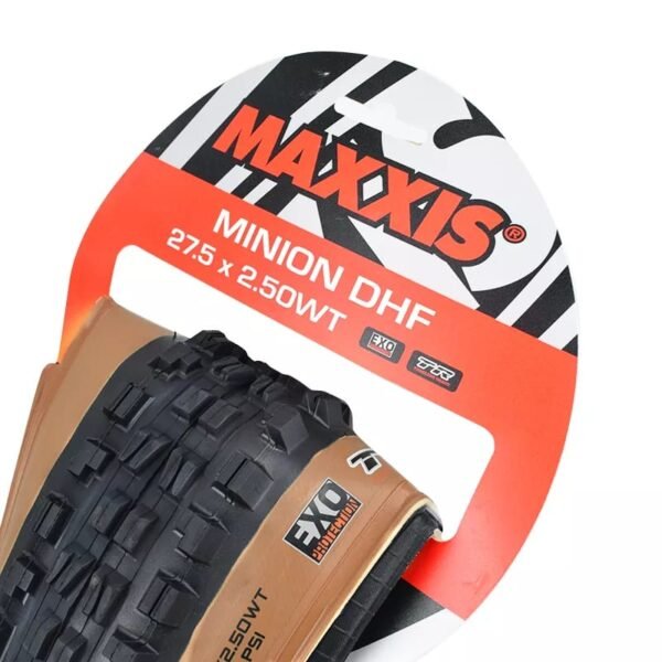 Llanta Maxxis Minion DHF 27.5"×2.50 EXO/TR 60TPI Skinwall - Imagen 2