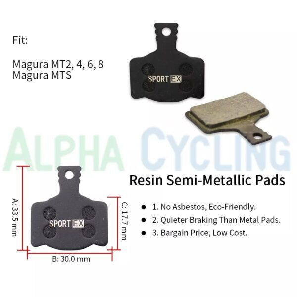 Pastilla para Magura MT2 / MT4 / MT6 / MT8 Semi-metalica - Imagen 2