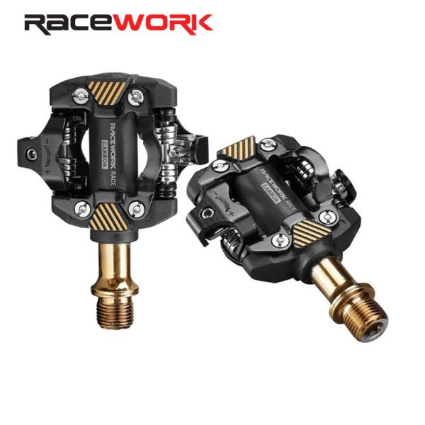 Pedal Racework Race Carbon Gold Light XC Clips SPD Par