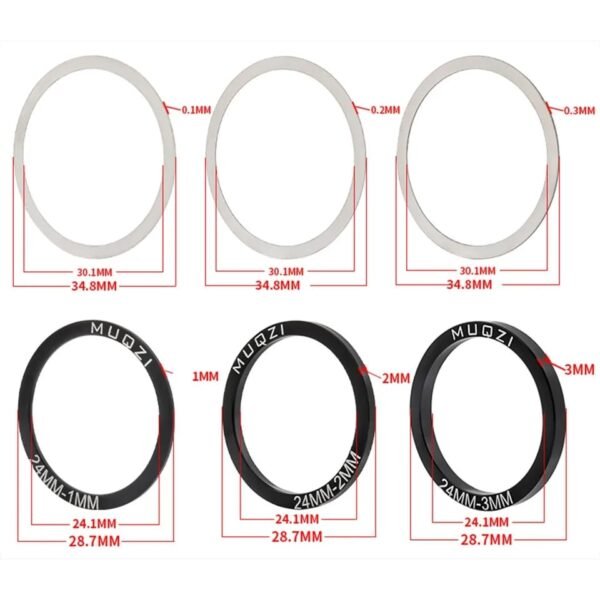 Arandela Espaciador de Ajuste de Biela Hollowtech ó Sram de Eje 24, 29 ó 30mm Grosor: 1, 2 ó 3mm (1 und) - Imagen 4