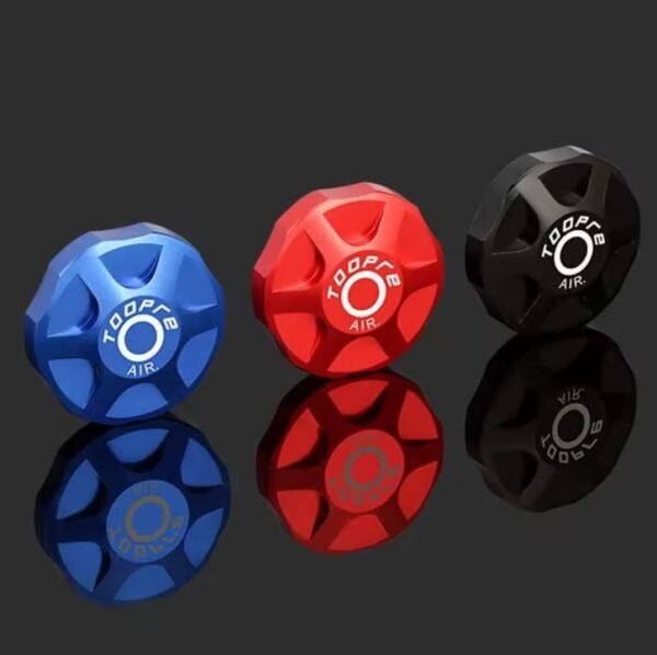 Tapa de Horquilla de Aire Toopre Aluminio CNC Rojo/Negro/Azul - Imagen 4