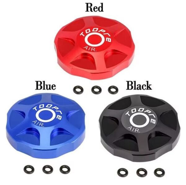 Tapa de Horquilla de Aire Toopre Aluminio CNC Rojo/Negro/Azul - Imagen 2