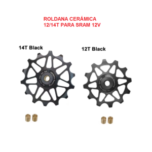 Roldanas Ceramica 14/12T para Descarrilador Sram NX/GX/X01 (PAR) Negro