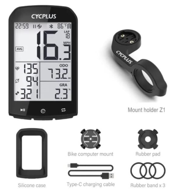 Ciclocomputador Gps CYPLUS M1  + Soporte Z1 + Case + Cable USB