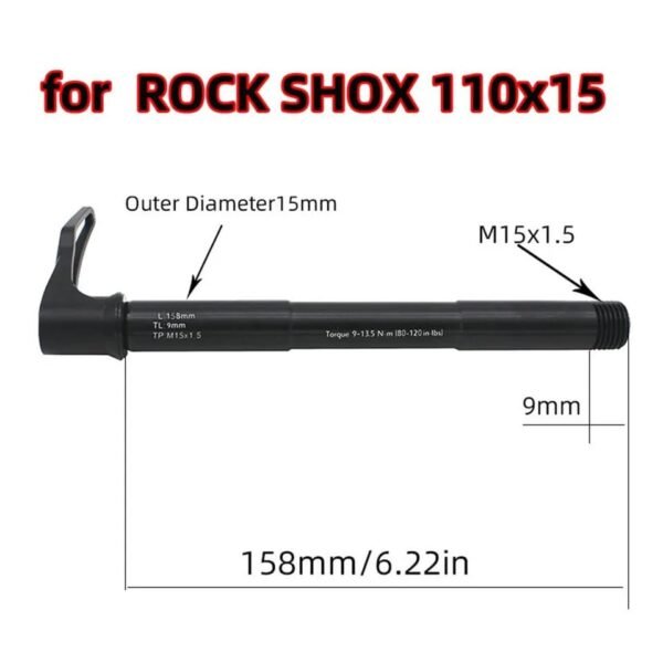 Eje Frontal CORKY para Horquilla Rock Shox Boost 15x110mm con Pluma