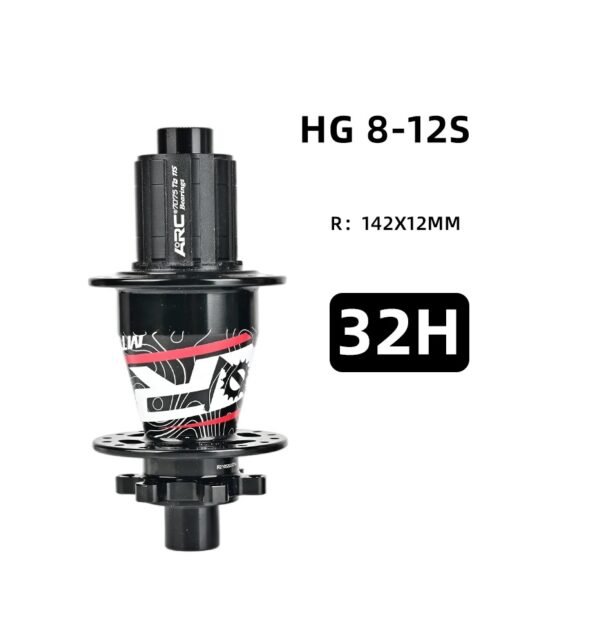 Maza Trasera ARC MT-039 12x142mm HG 32H Negro
