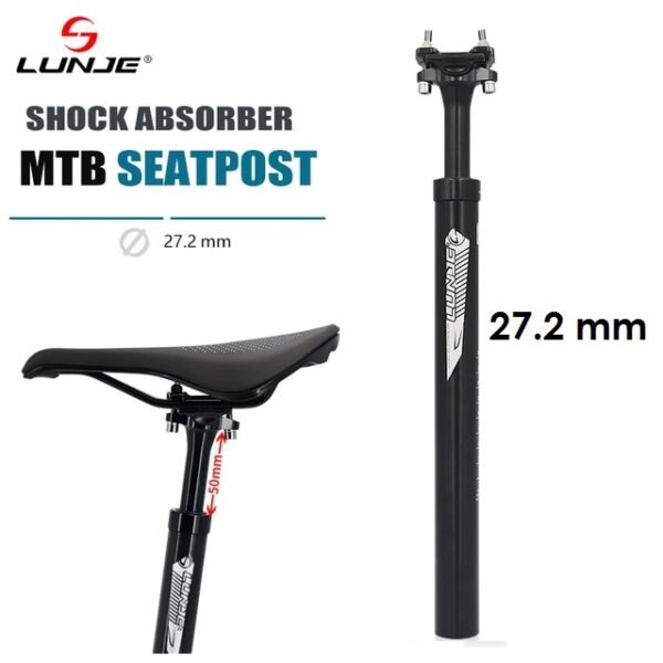 Tija Lunje Aluminio con Resorte 27.2x400mm Negro