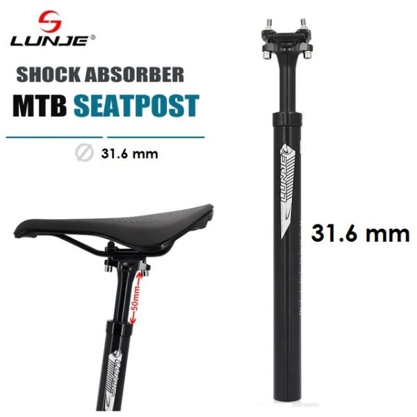 Tija Lunje con Resorte de Aluminio 31.6x400mm Negro
