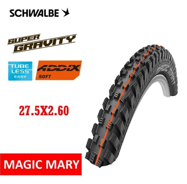 Llanta Schwalbe Magic Mary 27.5"x2.60 Super Gravity ADDIX Soft EVO SnakeSkin TLE - Imagen 5