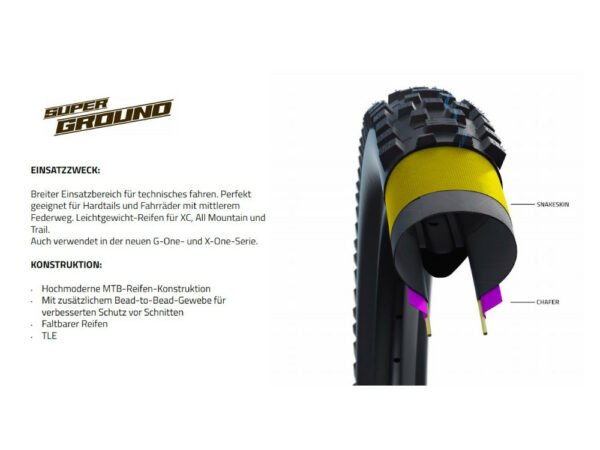 LLanta Schwalbe Racing Ralph 27.5×2.25″ Super Ground ADDIX SpeedGrip EVO SnakeSkin TLE (Posterior) - Imagen 4
