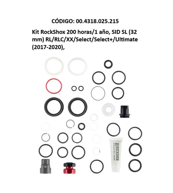 Kit de Retenes 200H/1Año de Horquilla RockShox SID SL 32mm RL/RLC/ XX/ SELECT/ULTIMATE (2017-2020) Generación-B Código: 00.4318.025.215
