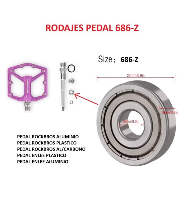 Rodaje de Pedal Rockbros/Enlee/Otros Codigo 686-Z (1 und)