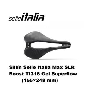 Sillín Selle Italia Max SLR Boost TI316 Gel Superflow (155×248 mm) Black 218 gr