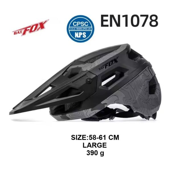 Casco MTB BATFOX LA-302 Diámetro 58-61 cm Large Negro Militar