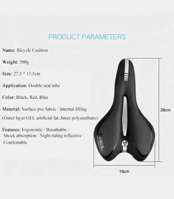 Asiento de Gel MTB Negro Antiprostatico - Imagen 4