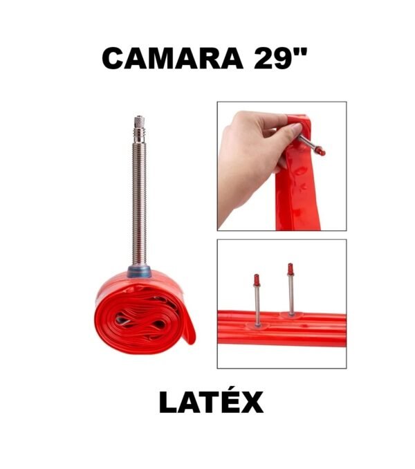 Camara ZTTO de Aire de TPU Latex Rojo MTB 29"x1.9/2.6mm Válvula 48mm (64 gr)