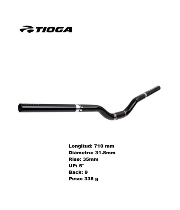 Manillar MTB Tioga 35rise 31.8x710mm Black Original