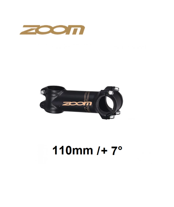 Potencia Ruta ZOOM Aluminio 110mm/+7° Black/Gold