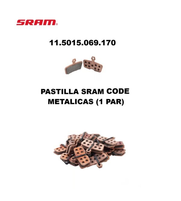 Pastilla Sram CODE Sintetizadas (Metálicas) Original (a granel, sin resorte , sin pasador) 11.5015.069.170