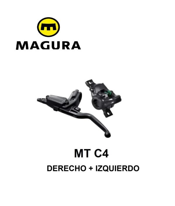 Set de Frenos Magura MT C4, palanca de 3 dedos Carbotecture, 2 pistones (1 PAR) Derech. + Izquierd.
