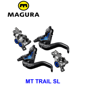 Set de Freno Magura MT TRAIL SL, palanca de 1 dedo HC-Carbolay, 4 piston. adelante y 2 piston. atras (1 Set)