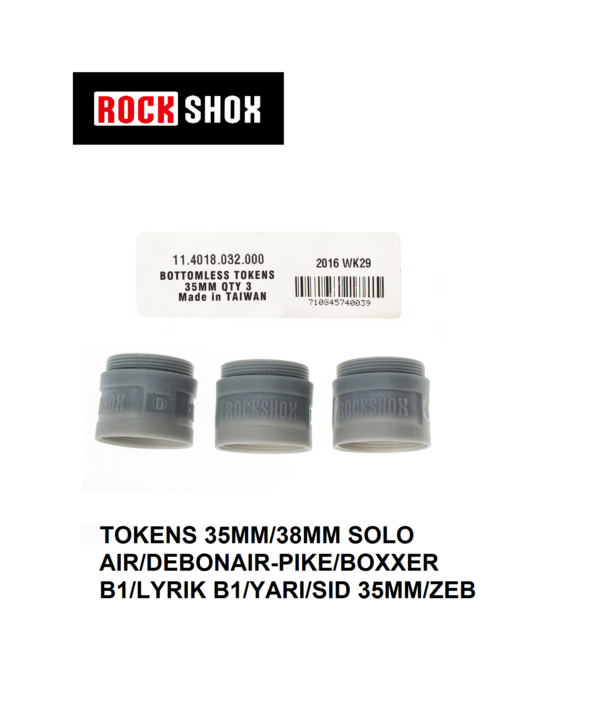 Tokens Rockshox -35mm/38mm solo AIR/Debonair -PIKE/BOXXER B1/LYRIK B1/YARI/ SID 35MM/ZEB (3 pcs) - 11.4018.032.000