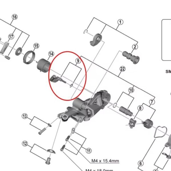 Palanca Shimano del Shadow Plus 12v/11v M9100/M8100/M7100/M6100/M5100 (Código: Y3FA98040) - Imagen 3