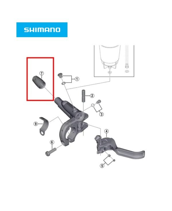 Cubierta de Goma de Palanca de Freno Shimano M9100/M8100/M7100 (Código: Y1XJ16000) - Imagen 2