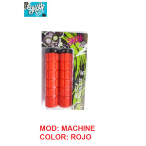 Grips Skull Goma Mod. Machine Cuadros Rojo