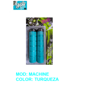 Grips Skull Goma Mod. Machine Cuadros Turqueza