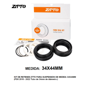 Kit de Retenes ZTTO 34X44MM (For FOX 2016-2022) + Esponja + Oring ( 1Par)