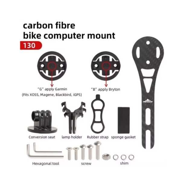 Soporte de Garmin MOTSUV Montaje de Timón Integrado de Ruta o MTB (Negro) - Imagen 2
