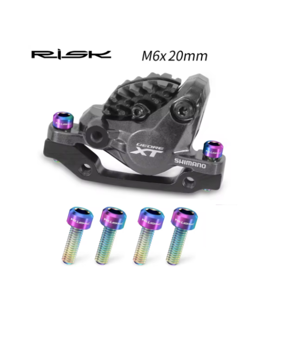 Tornillos Risk Titanio para Caliper M6X20mm (Disco 160mm) (4 und) Tornasol