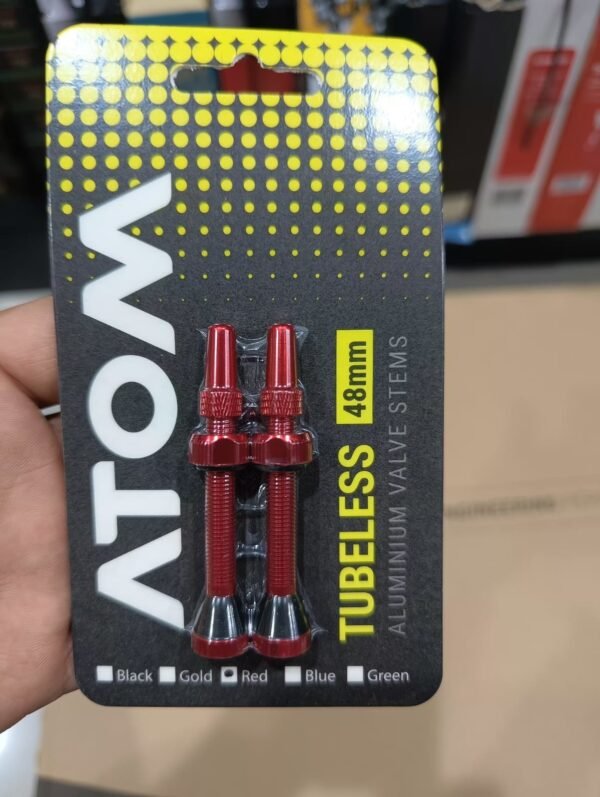 Válvulas Tubeles Atom Aluminio 48mm Negro/Rojo - Imagen 3