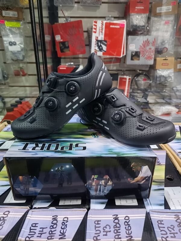 Zapatillas RUTA Fibra de carbono Sport Cierre Tipo Boa Black 38-39-40-42-44