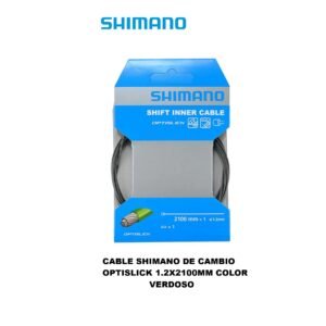 Cable De Cambio Shimano Forrado Optislick 1.2 X 2100mm (Color Verdoso)