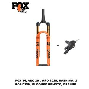 Horquilla Fox 34 Factory Kashima 29″ Step Cast Año 2025 2 Posiciones Bloqueo Remoto Boost Tapered Orange