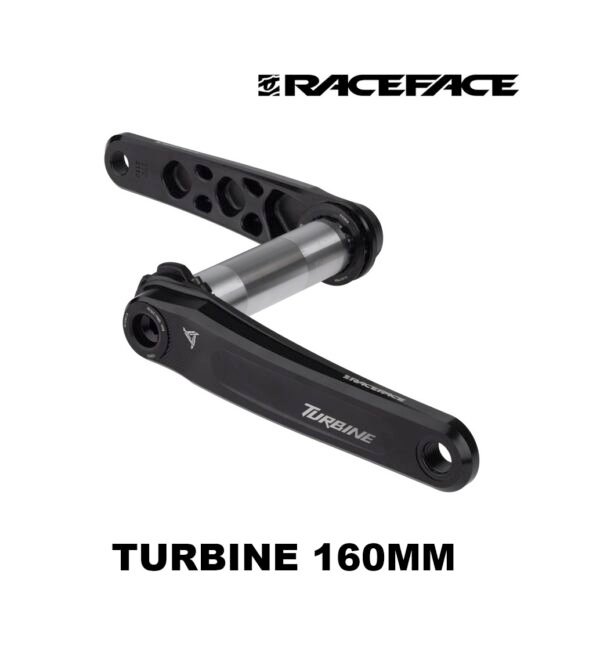 Juego de bielas Race Face Turbine Negro 10-12V (Eje 30 mm) (Brazo 160 mm) (Montaje Cinch) (línea de cadena de 55,5 mm)
