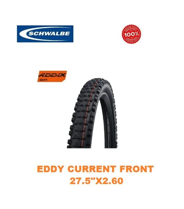 Llanta Schwalbe EDDY CURRENT Front 27.5X2.60, Evo, Super Trail, TLE 65-584 B/B-SK HS496 Addix Soft 67EPI B Negro