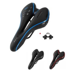 Asiento de Gel MTB Negro/Rojo/Azul Estampados Antiprostatico