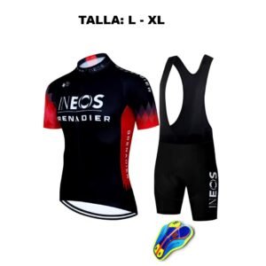 Conjunto Ciclismo Mod. Ineos Black/Red Tallas: L-XL