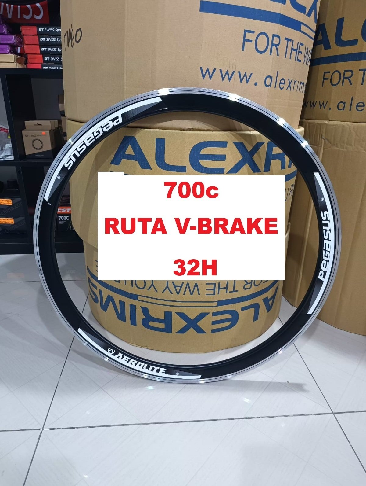 Aro de Ruta 700C Aerolite Modelo Pegasus Perfil 42mm 32H
