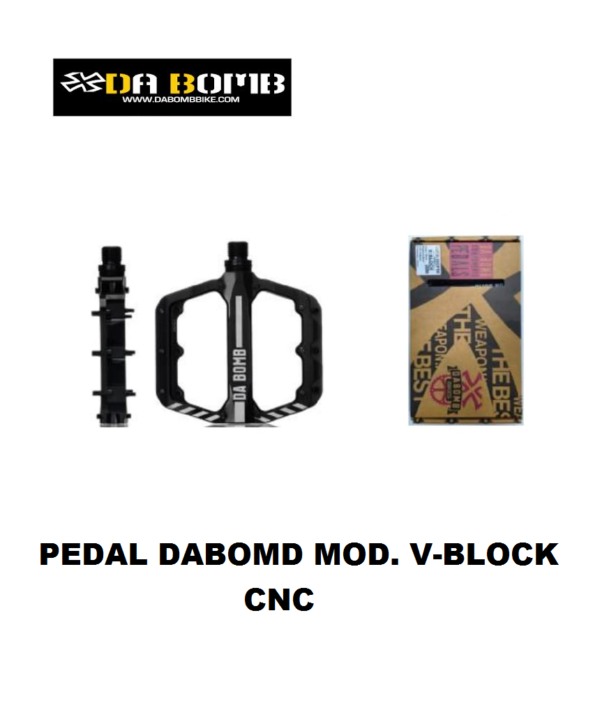 Pedal Dabomb Aluminio CNC Mod. V-BLOCK Enduro/DH Color: Black