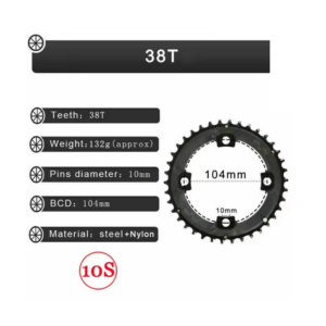 Plato BUCKLOS Redondo 38T 2x10v 104 BCD  (Para bielas 2X10V)